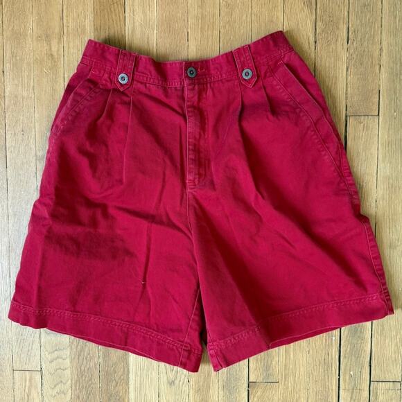 Vintage 90s LIZSPORT Cotton Pleated Bermuda Shorts Size 10